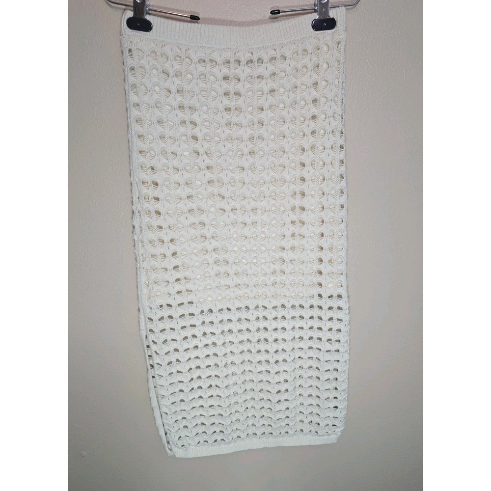 Freshman 1996 Crochet Midi Skirt Sz‎ M Cream Pull-On Boho Hippie Coastal Beachy